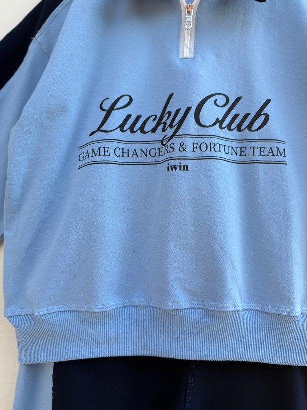 دورس نیم زیپ lucky رنگ آبی