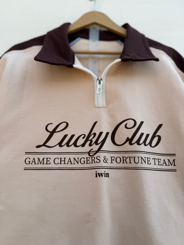 دورس نیم زیپ lucky رنگ قهوایی